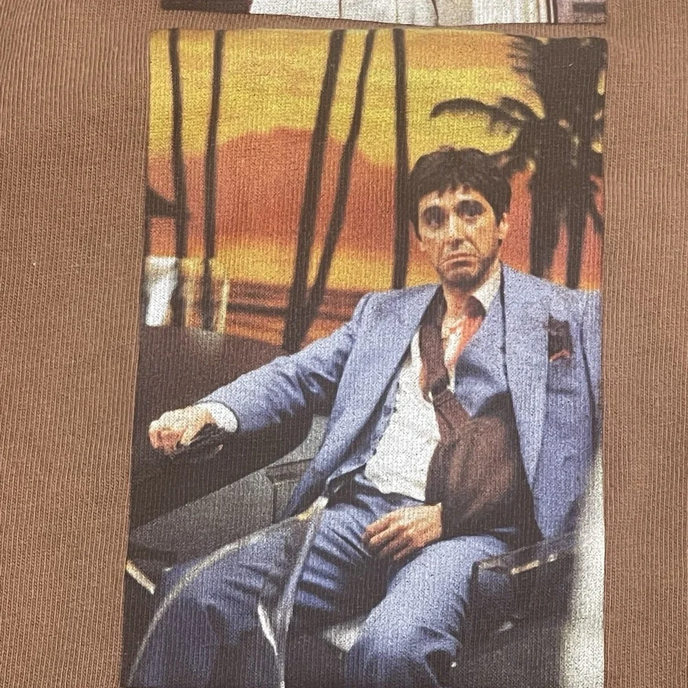 Scarface Shoe Palace Large T-Shirt Tee Brown Embroidered Pacino Montana Movie